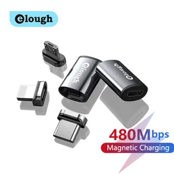 Elough adaptador OTG Micro USB a tipo C, adaptador de enchufe magnético para iPhone, Samsung, Macbook, convertidor de datos