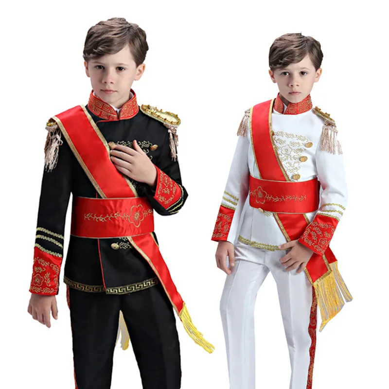 Kids Medieval Prince Costume Child Boys King Cosplay Fancy Dress Tuxedo Suit Carnival Cosplay Costume Birthday Gift For Kids