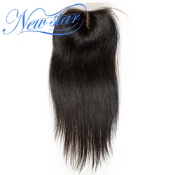 Brazilian Straight Hair Silk Based Closures New Star 100% Virgin Human Hair Pre-Plucked Hairline With Baby Hair Lace Closure