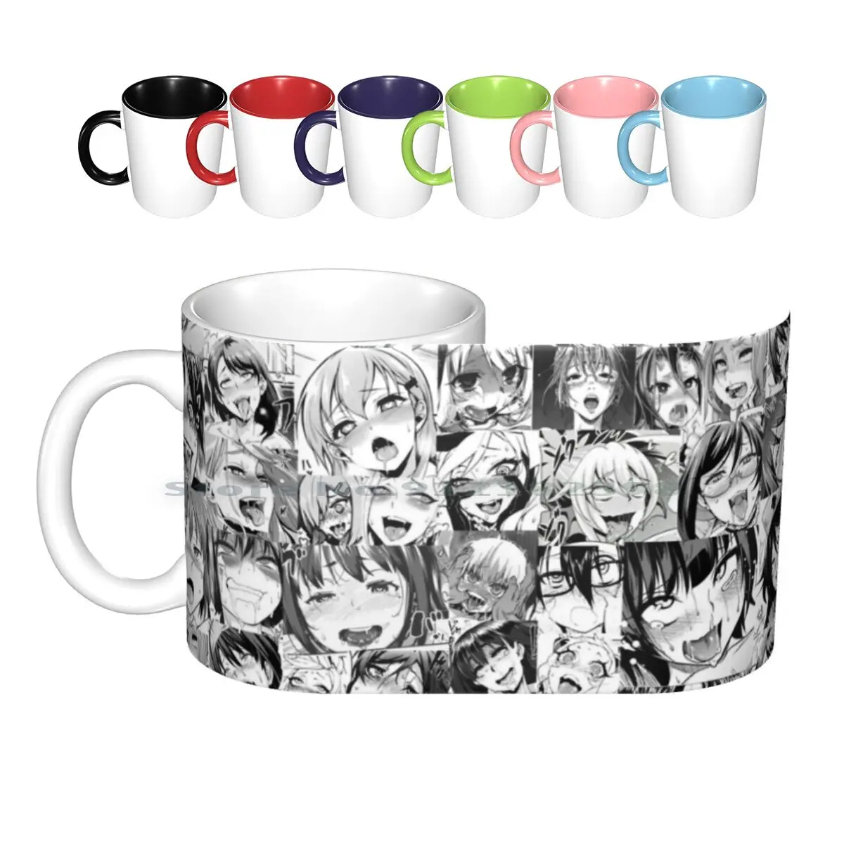 Manga Girl C-M Face Ceramic Mugs Coffee Cups Milk Tea Mug Manga Face Sexy Manga Girl Sex Love Smut Lewd Lewd Face Sexy Girl