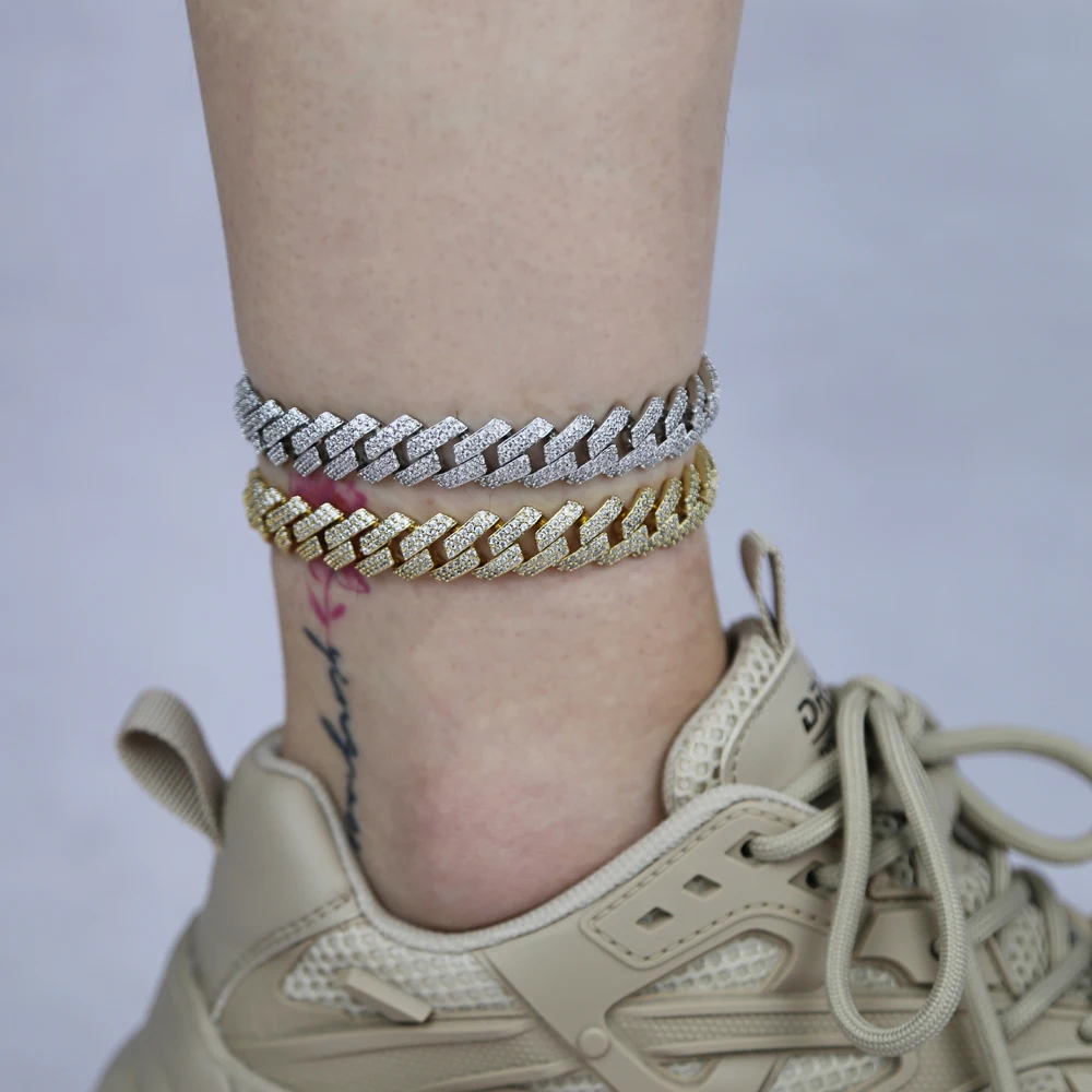 Parking Cz Rectangle Anklet Hi - Cuban Link Chain 12Mm review and price