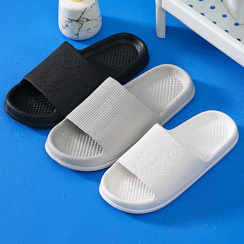 WDZKN Fashion Concise Women Slippers Summer Flat Lightweight EVA Home Bathroom Slippers Comfort Massage Women Indoor Slides