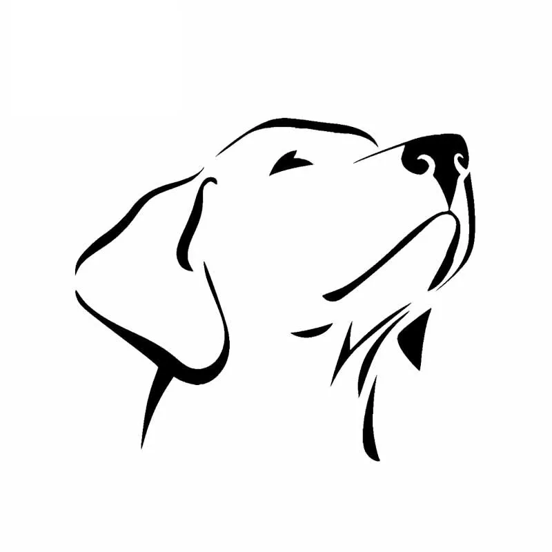 Labrador Retriever Waterproof Vinyl Car Sticker Scratched Shelter Black/white Auto Sunscreen Car-Stickers kk14*12cm