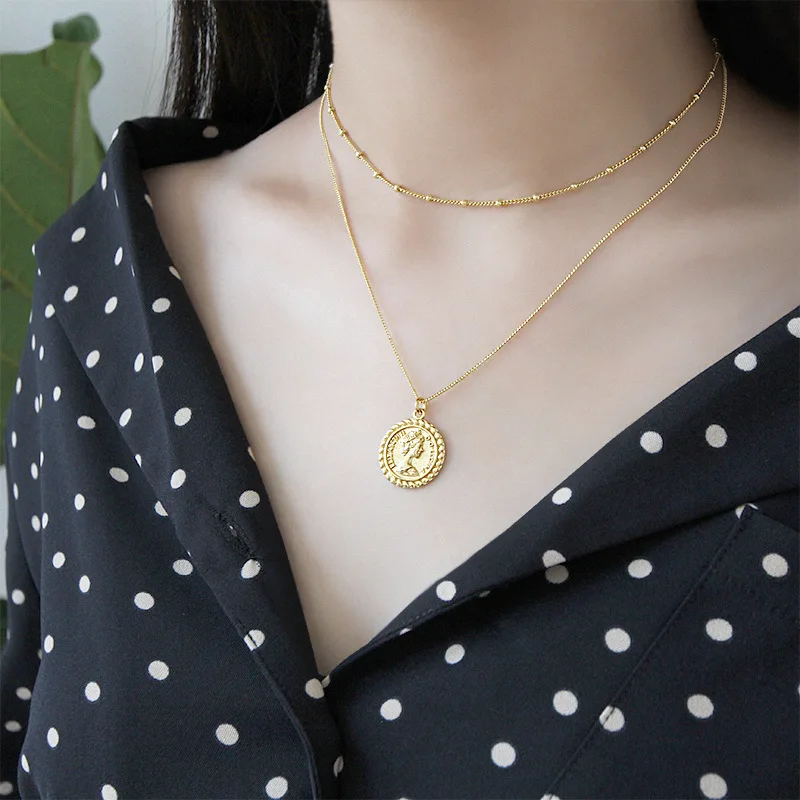 Coin Necklace Chunky Chain Necklace Minimalistische Kettingen Gold Zincir Kolye Corrente De Ouro Collares Mujer Bjoux Femme