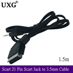 Scart Cable 21 Pin Scart Jack To 3.5mm Male Stereo Jack Full HD TV Multiple Shieldings Precision Connector Audio Cable 1.5m/5ft