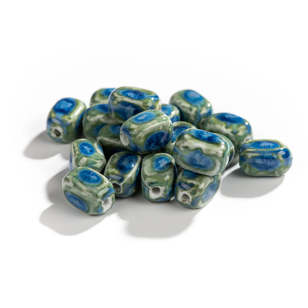 18#10pcs Square Kiln Pink Blue Color Ceramic Beads  Handmade Jewelry Making Supplies Bulk Wholesale  Necklace  joias diy #XN315