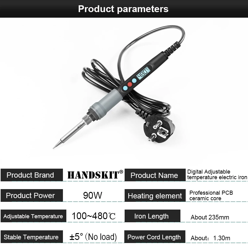 90W Constant Temperature Electric Soldering Iron 180~480℃ Temperature Adjustable Electric Iron LCD Digital Display Electric Iron