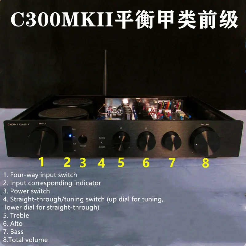 Новинка C300MKII чистый класс A HIFI настройка температуры предступенчатый, дискретный буферный выход класса А, сопротивление 47K, 5 Гц-120 кГц (+ 0/-2 дБ)