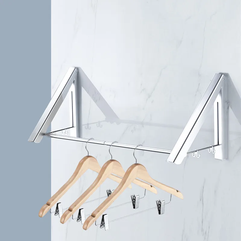 Black/Silver Folding Home Laundry Adjustable Drying Rack Retractable Balcony Multifunction Clothes Hanger Pole Clothes-horse