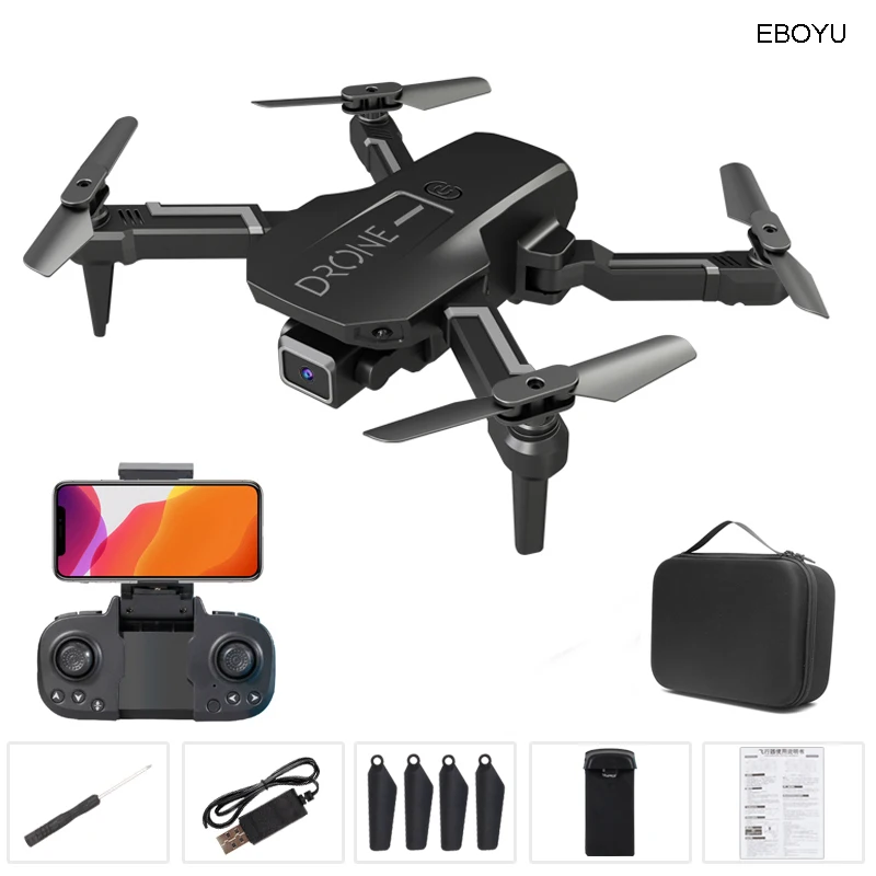 EBOYU H3Mini RC Drone WiFi FPV 4K HD Dual Cameras Altitude Hold Headless Mode Foldable RC Quadcopter for Kids & Beginner + Bag