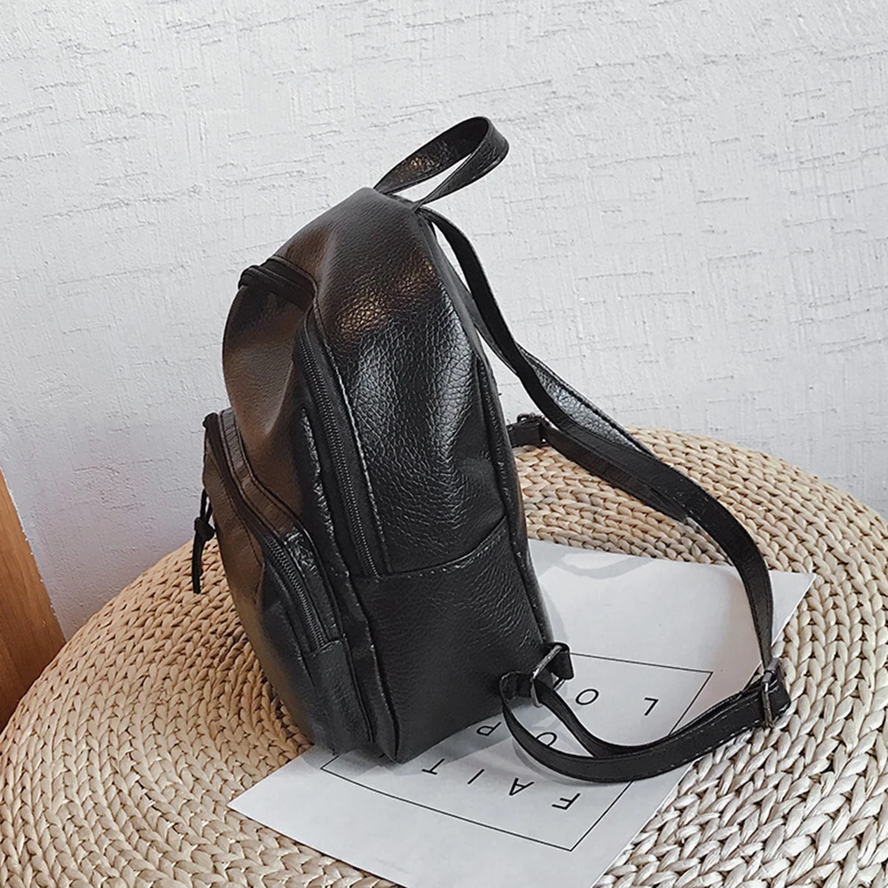 2021 hot sale fashion Korean version solid color backpack faux leather female travel backpack school shoulder bag new retail·