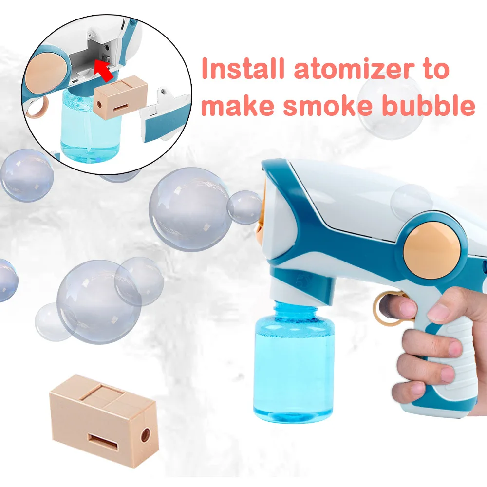 New Summer Smoke Magic Bubble Machine Electric Automatic Bubble Blower Maker Gun Kids Outdoor Toys Birthday Gift