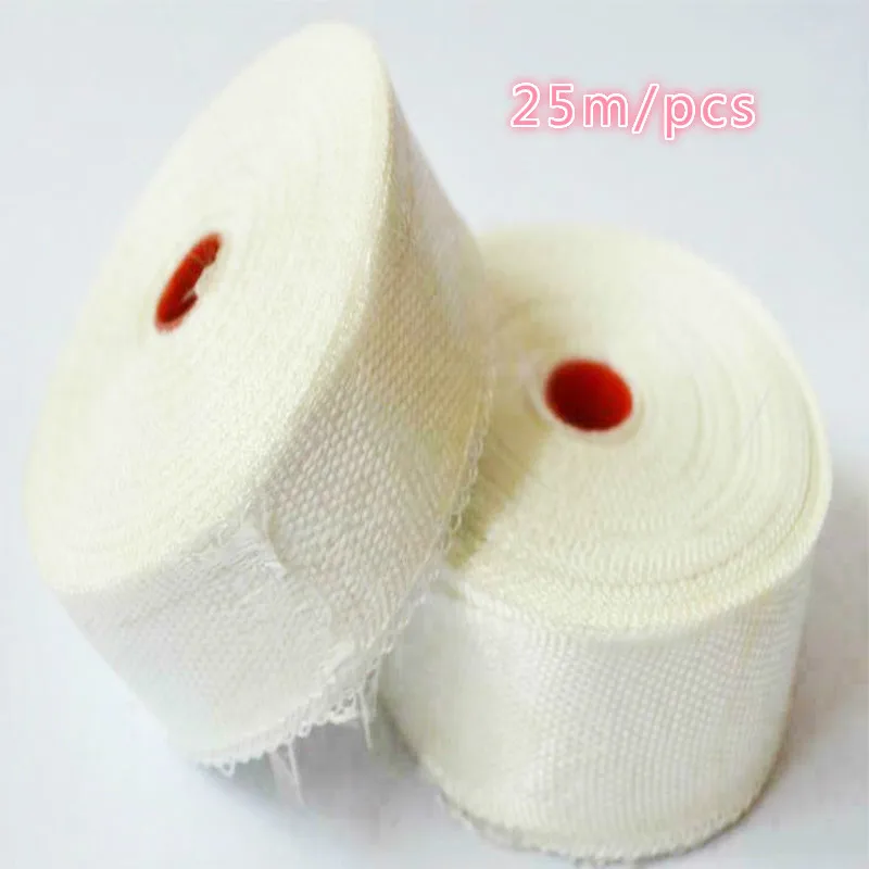 20mm*25m White Fiberglass Cloth Tape, Fiberglass Plain Weave, High Strength, High Temperature Resistance 1PCS