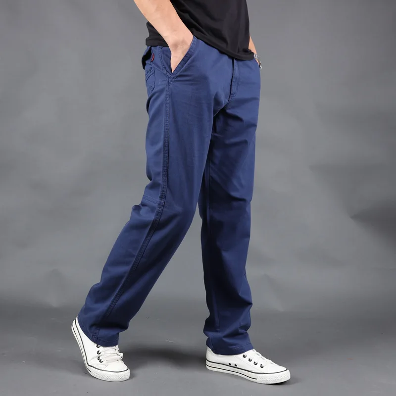 

New Spring Autumn High Quality Casual Pants Men Cargo Pants Cotton Loose Trousers Mens Pants Overalls Fashion Big Large Size