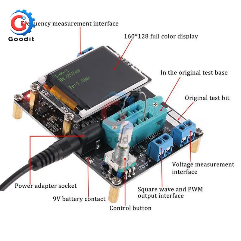 HW-849A Tester próbnik elektroniczny dioda LCR pojemność miernik częstotliwości napięcia ESR PWM DIY zestaw do lutowania generatora sygnału