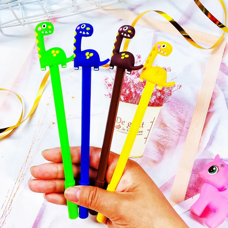 36 Pcs Creative Cartoon Long Neck Dinosaur Gel Pen Cute Style Black Ink Student Signature Pen Factory Direct Materiais Escolar