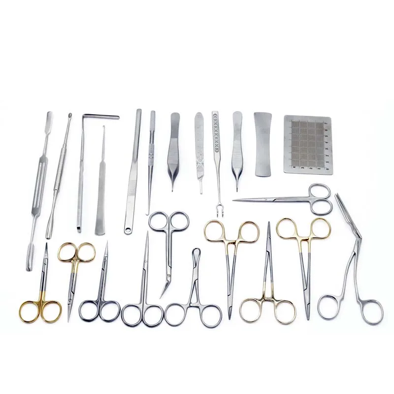 Rhinoplasty Kit Nasal Scissors Stainless Steel Surgical Instruments And Tools 23pcs septum scissors Carved nose needle holder