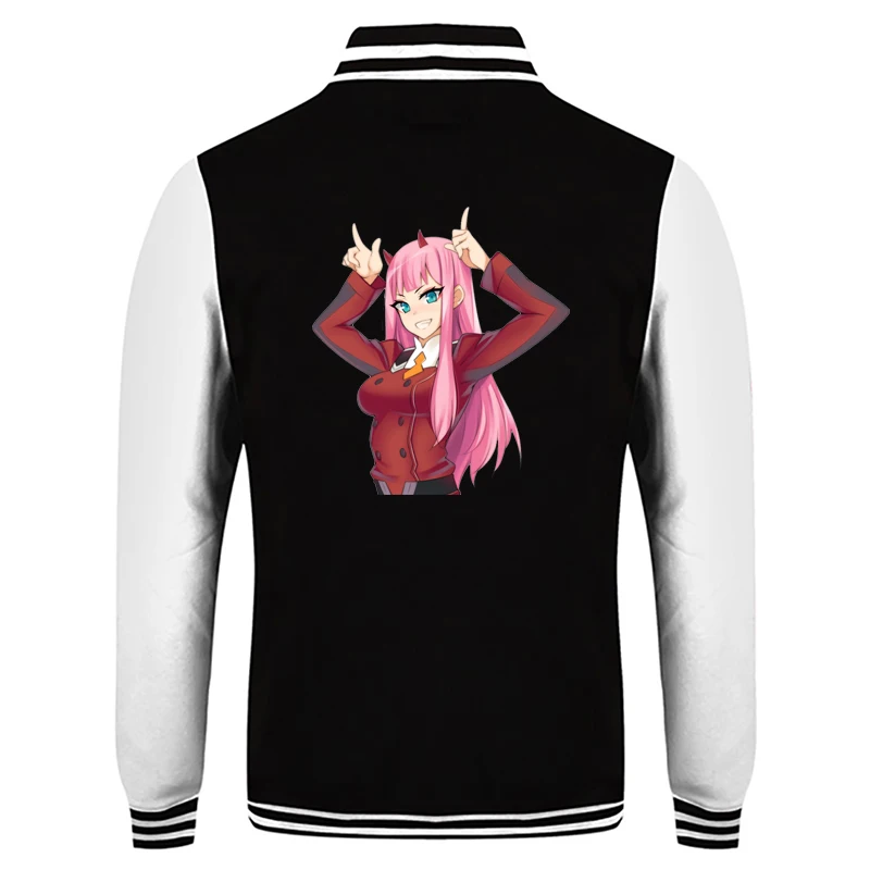 Zero two-Chaqueta de béisbol de Anime Junior para hombre, uniforme escolar, chaqueta Bomber