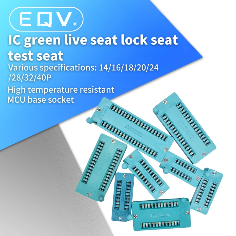 1pcs/lot 14 16 18 20 24 28 32 40 P Pin 2.54 MM Green DIP Universal ZIF IC Socket Test Solder Type IC lock seat zif socket