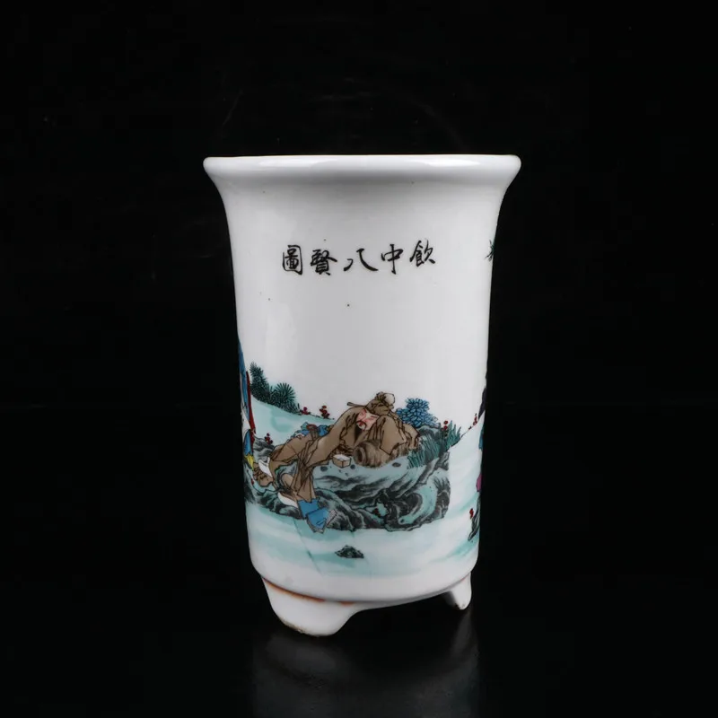 

Chinese Old Porcelain Pastel Yinzhong Baxian Flower Pot