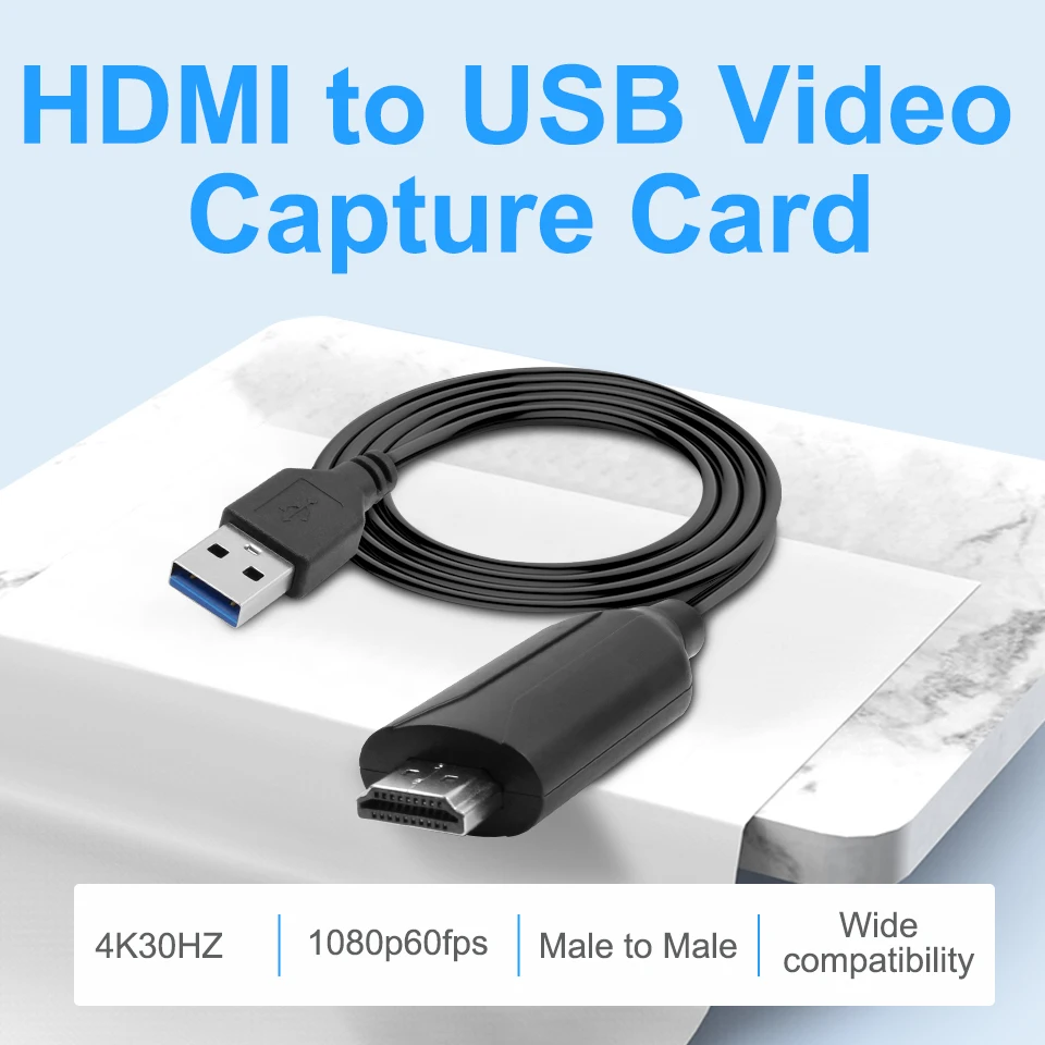 4K Video Capture HDMI Capture Card USB  60FPS for Switch Camera Live Streaming Recording PS4 DVD Recorder