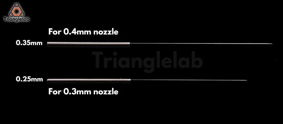Trianglelab Edelstahl-Reinigungsnadel 0,25mm 0,35mm Teilbohrer zum Entblockieren von V6-Düsen MK8-Düsen 3D-Drucker-Teile Hotend – Detail 14