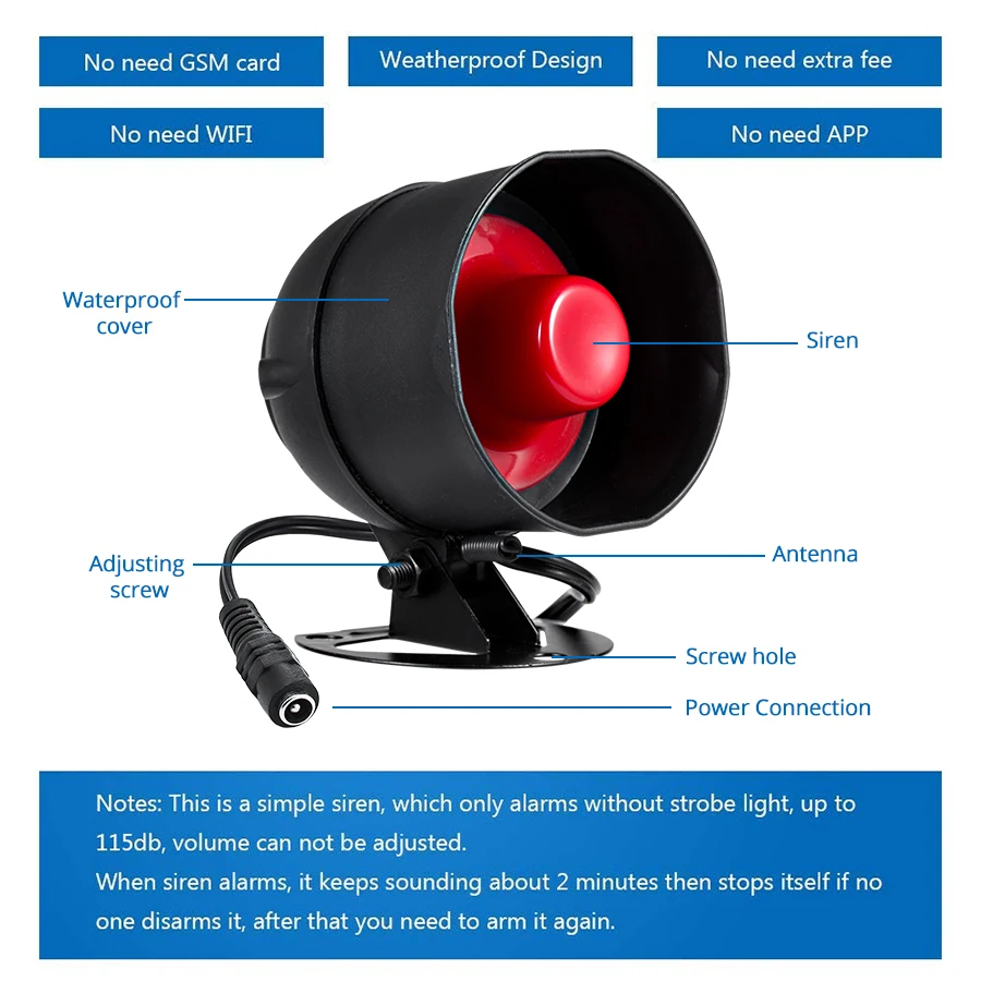 Imagem -03 - Kerui Sirene de Alarme sem Fio Sistema Segurança em Casa Garagem Autônomo Alerta Assaltante Alarme Porta Sensor Detector Movimento Infravermelho