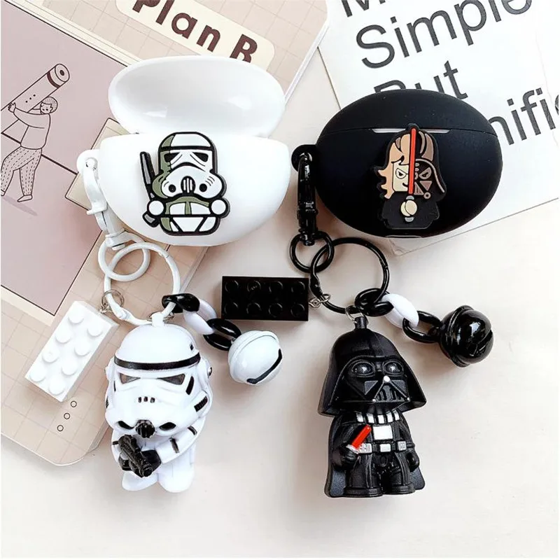 Casing Earphone Kartun Penutup untuk Huawei Freebud 4i Silikon Lembut Headphone Bluetooth Nirkabel Casing Pelindung dengan Gantungan Kunci