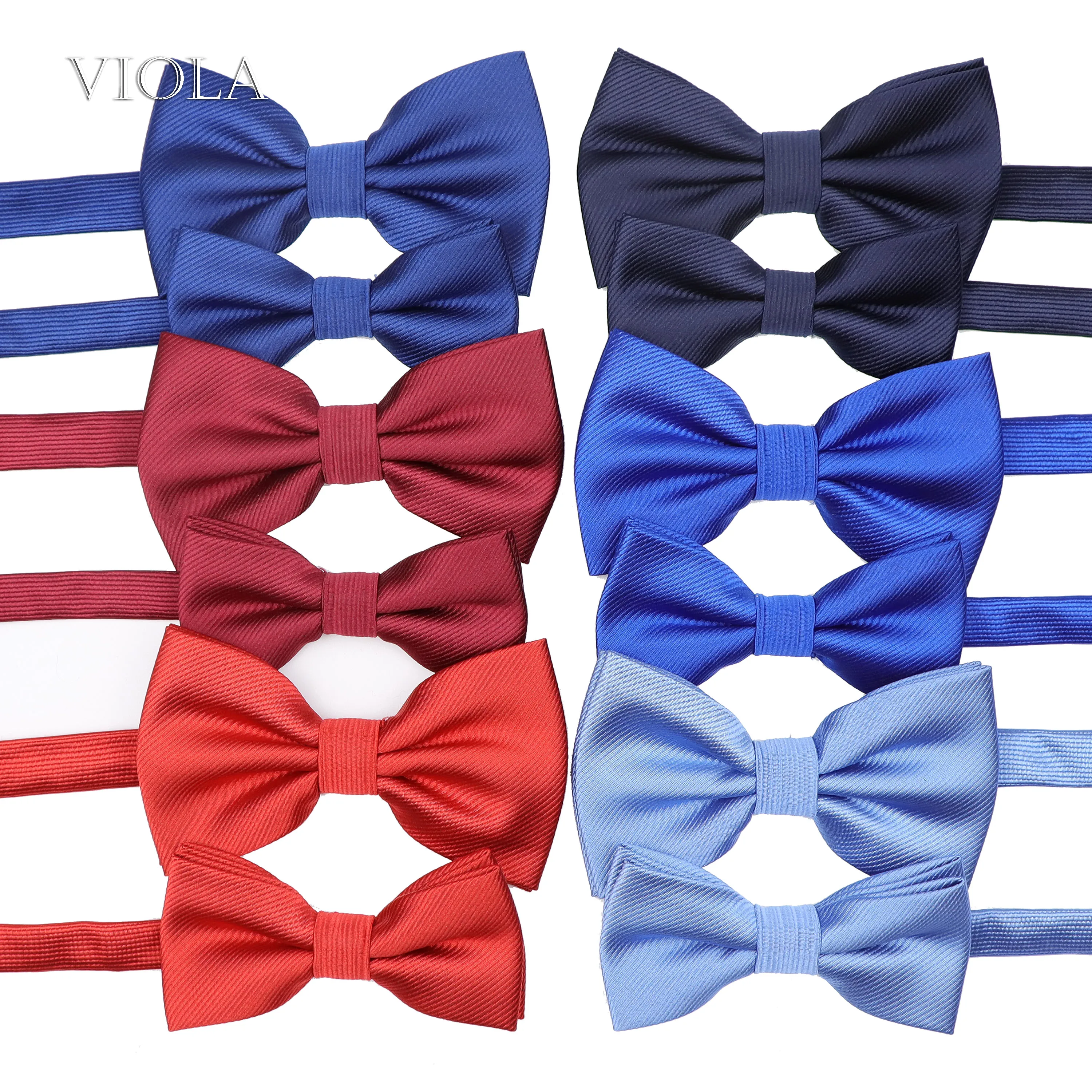 Kleurrijke Solid Polyester Volwassen Kids Bowtie Sets Formele Blauw Mannen Kind Huisdier Pak Vlinder Diner Bruiloft Das Gift Accessoires