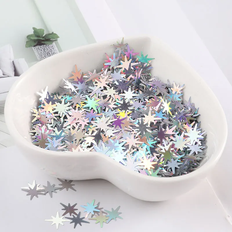 10g Pailette ultracienkich 10mm gwiazda cekiny PET Laser cekiny Glitters dla Nail Art DIY ślub Craft świąteczne dekoracje konfetti