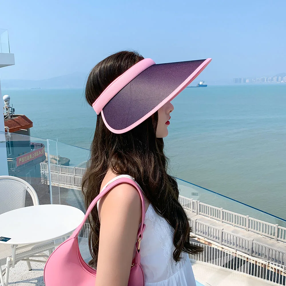 2021 WOMEN color-changing anti-ultraviolet summer sun hat all-match female summer sunscreen light cover face empty top hat