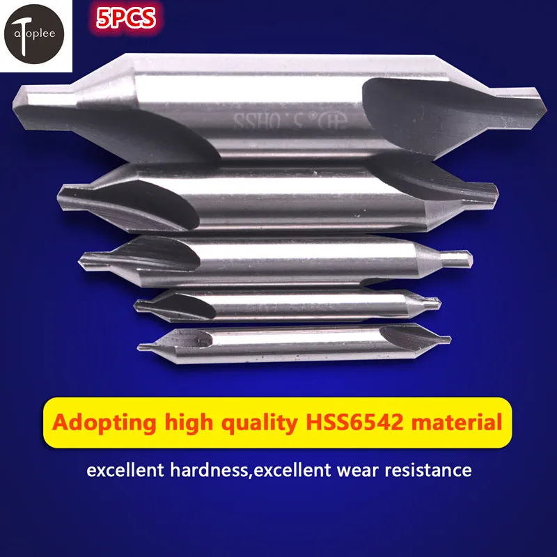 

5 шт. HSS6542 центральное сверло комбинированное сверло и зенкер 60 градусов 1 #1,5 #2,5 #3,15 #5 # сверла для точного позиционирования