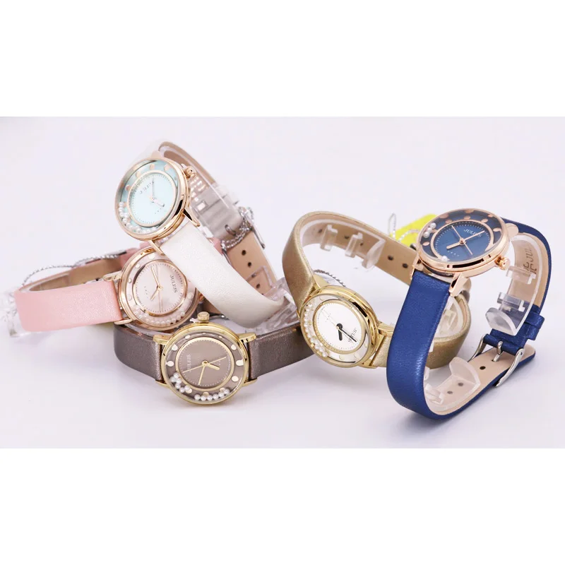 Orologio da donna Julius giappone quarzo ore carino perla Fine Fashion bracciale in vera pelle ragazza regalo di compleanno retrò senza scatola