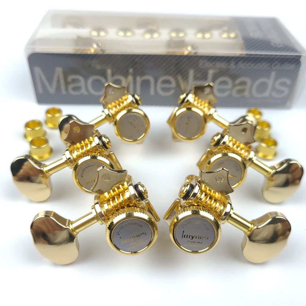 NEW Vintage 1:16 Open Gear Locking Tuning Pegs Gear Butterbean Guitar Machine Heads Tuners Gold