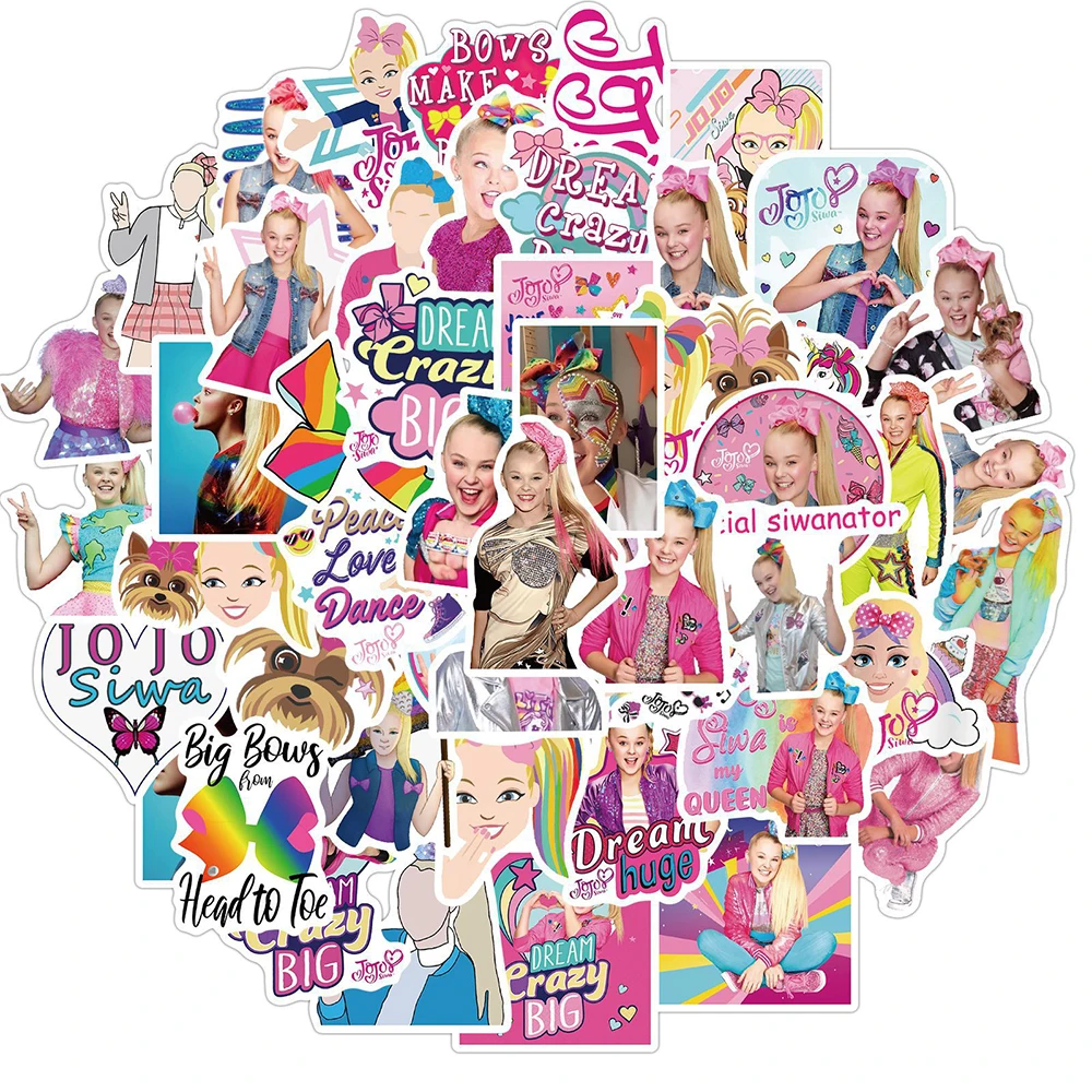 10/30/50pcs Singer JOJO SIWA Girl Stickers Graffiti DIY Phone Luggage Guitar Fridge Laptop Sticker Waterproof Decals Kids Toy