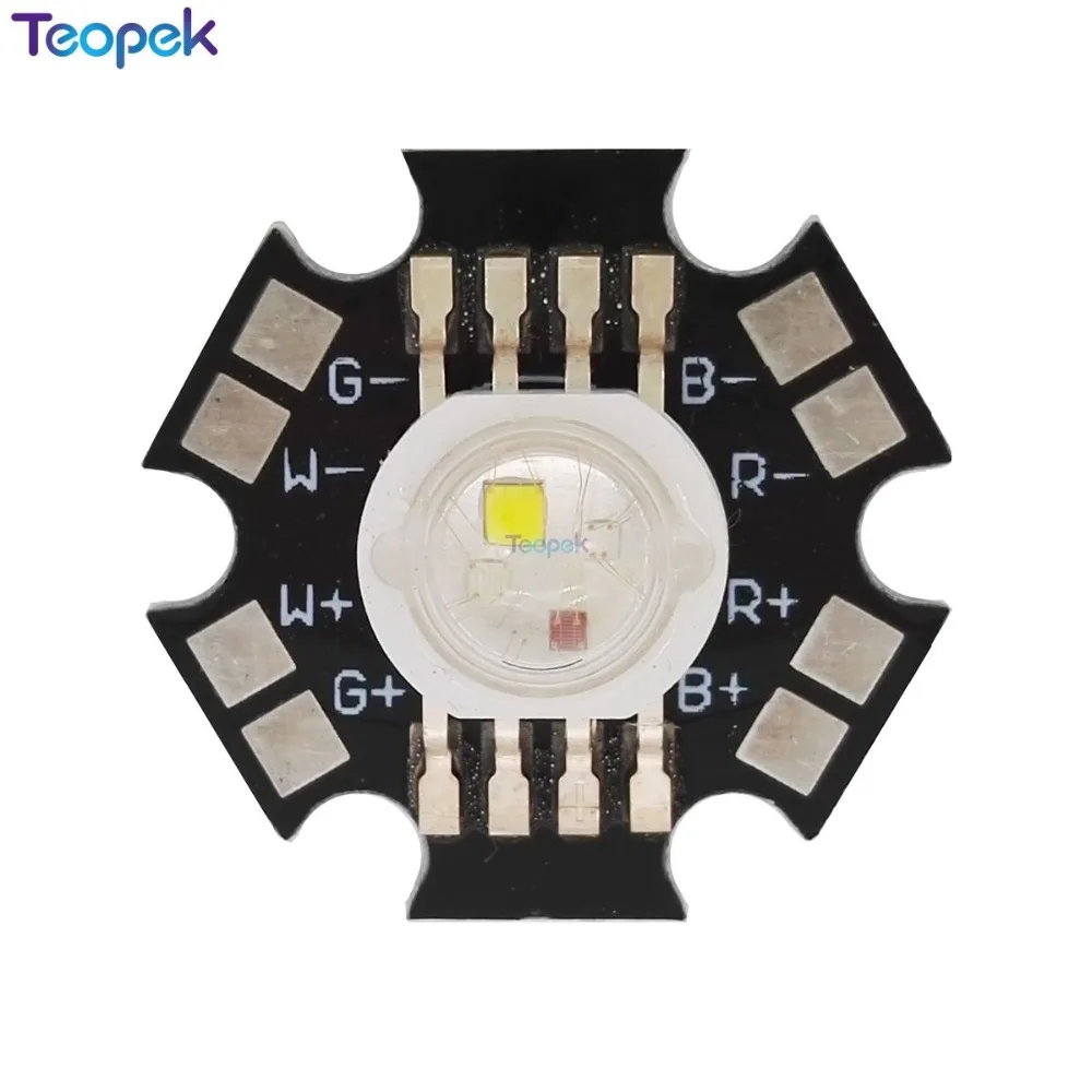 10PCS 4W RGBW RGBWWHigh Power Led Bead Lamp Light  RGB+Cool/Warm White With 20mm Star Base For LED Stage light