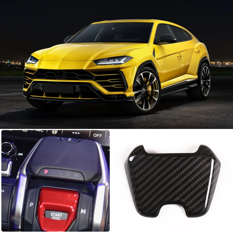 For Lamborghini URUS 2018-2021 P gear switch cover sticker real carbon fiber 1 piece set of car interior accessories