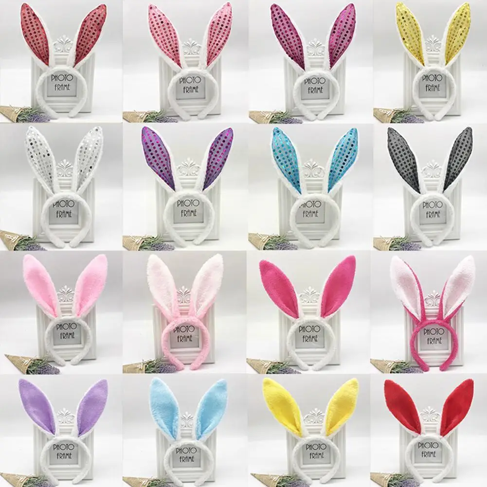 1 sztuk śliczne ucho królika pluszowe pasmo włosów Masquerade impreza z okazji Halloween rekwizyty Cosplay Anime nakrycia głowy ładny puszysty królik ucho królika s Hairbands