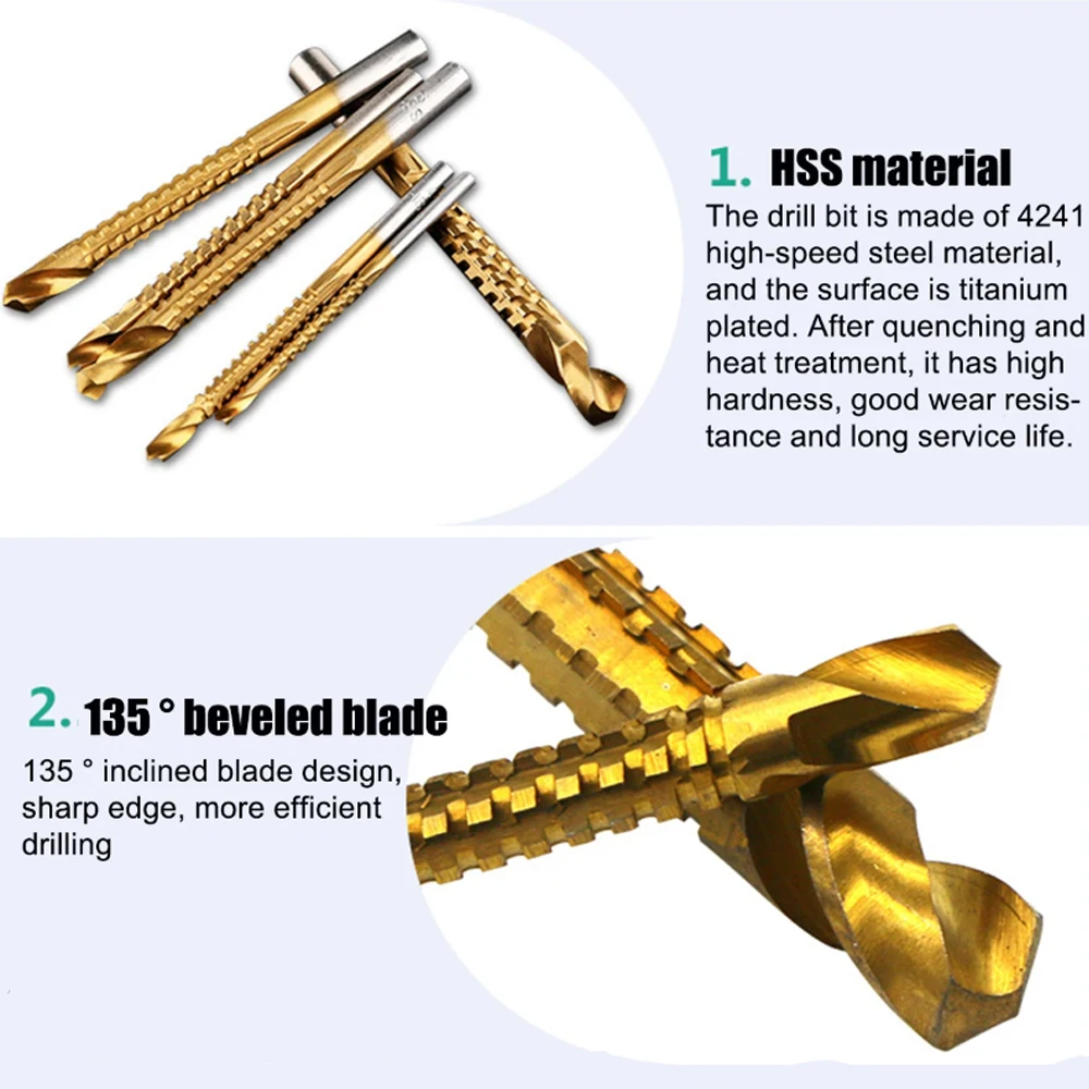 WENXING 10Pcs HSS เจาะชุด Bit 3-13มม.เจาะเหล็กความเร็วสูงสล็อต135องศา Beveled ใบมีด power เจาะเครื่องมือสำหรับไม้โลหะ