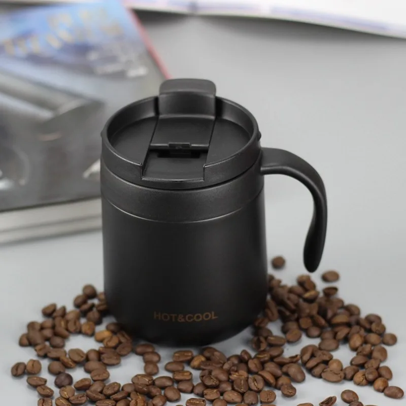 

350/500ML Double wall Thermos Coffee Mug Portable Car Vacuum Flasks Travel Thermo Cup stainless steel office teacup with handle