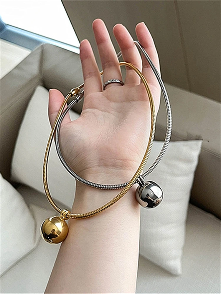 kshmir 2021 New accessories Titanium steel ball necklace design collar clavicle chain female jewelry female accessories free