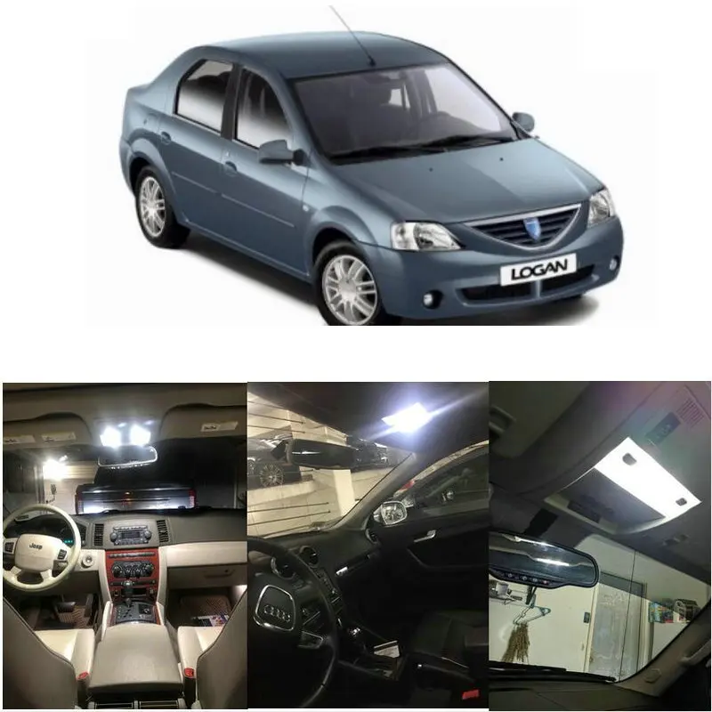 

4x LED interior lighting complete set For Dacia Logan (L90) reading light rear lights error free