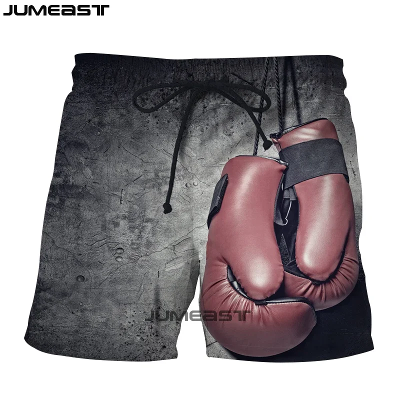 Jumeast Men Women 3D Hanging Boxing Gloves Oversized Streetwear Board Shorts Fashion Summer Beach Casual Sweatpants Short Pants