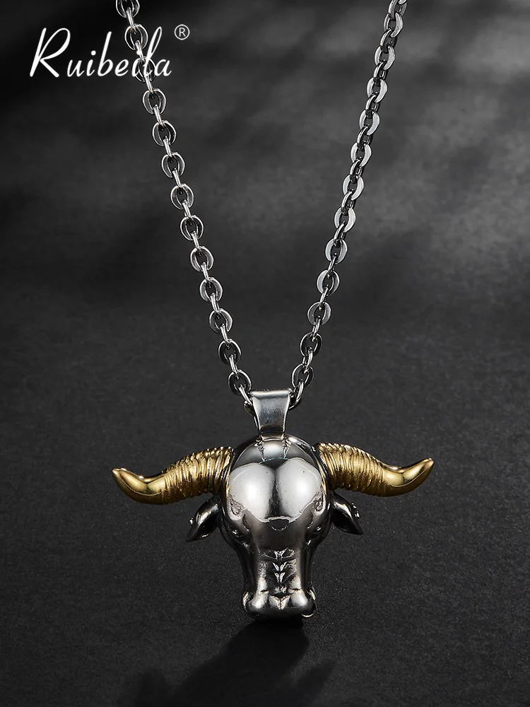 ruibeila year of the ox bullish retro natal year taurus pendant men's 925 silver three-dimensional domineering gift