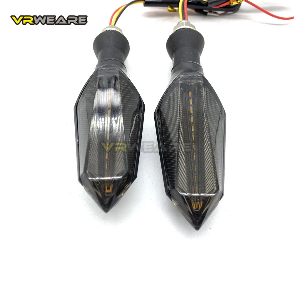 12V Motorcycle Water Flowing LED Turn Signals for Kawasaki Rear Flashing Signal Brake Lights Indicators Honda Yamaha blinker