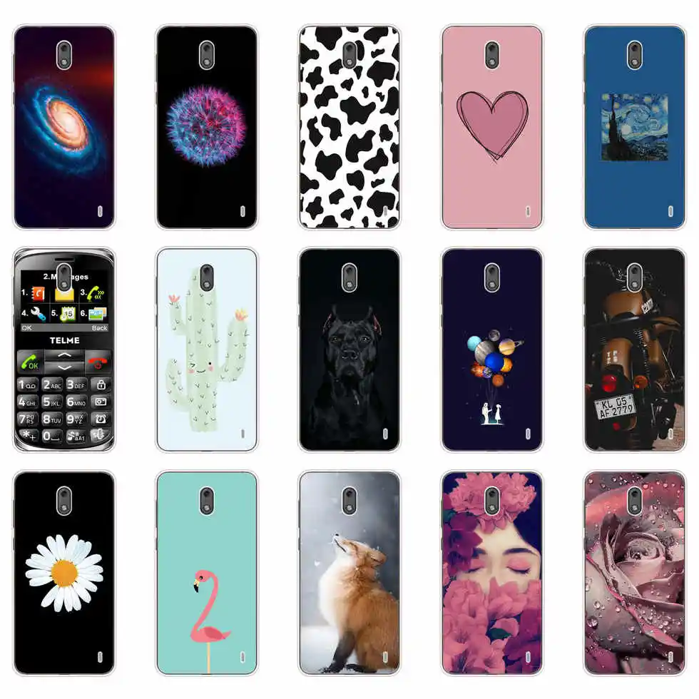 For Nokia 2 TA-1029 TA-1080 Case Cover Soft Silicone TPU bumper Painted For Nokia 2  Phone Back Cover Protective Case