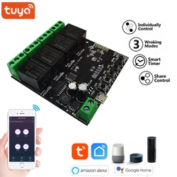 4CH Tuya Switch WiFi Switch Module Wireless Relay Smart life APP Remote Control Smart Timer for Smart Home with Alexa Google hom