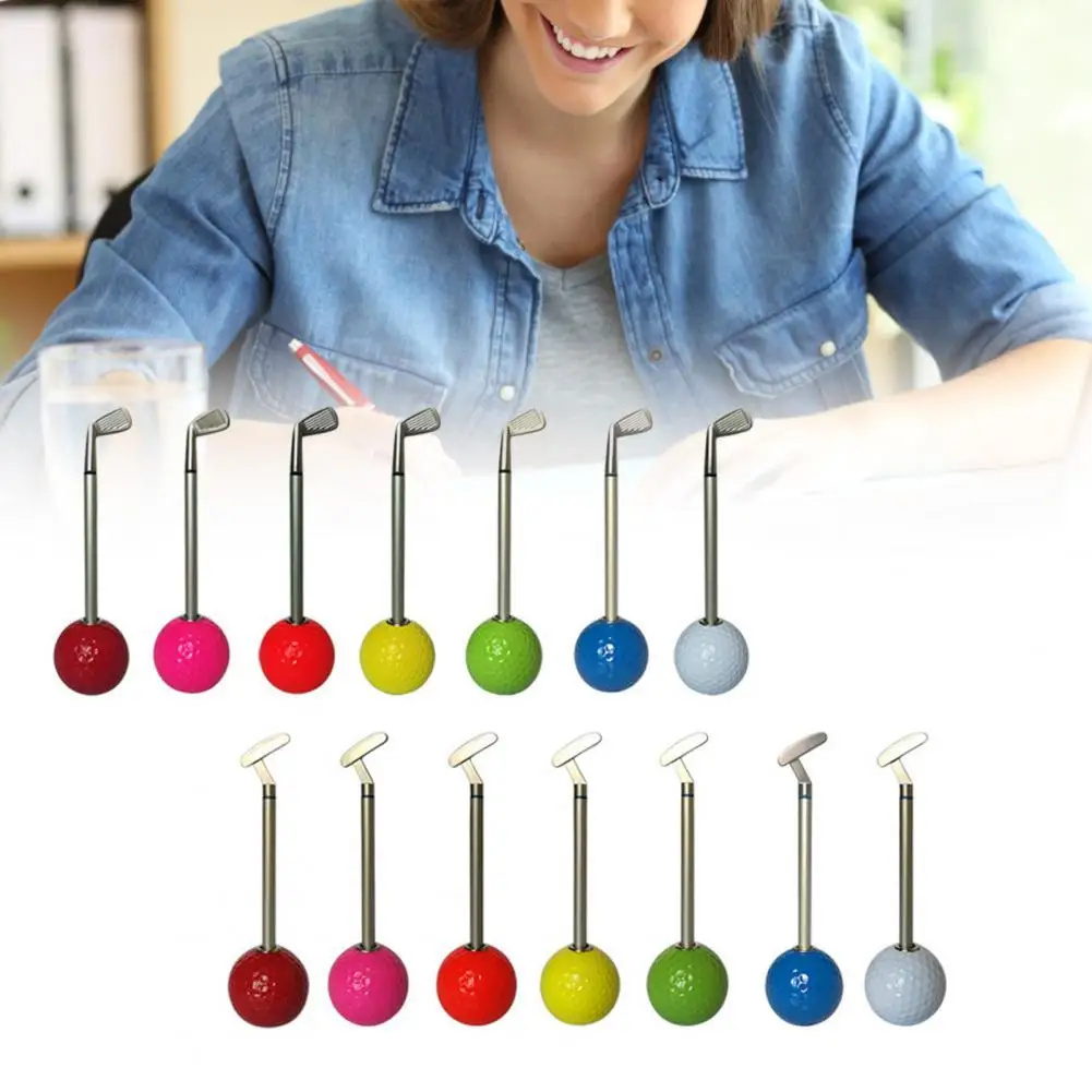 Anti-dust Desktop Decor Ballpoint Pen with Golf Ball Pen Holder for Household