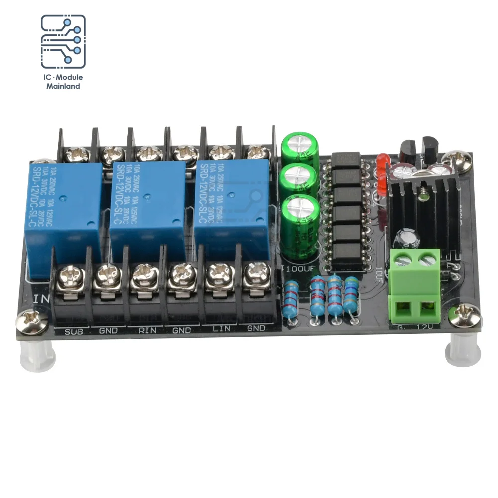 DC 12V-16V Class D 2.1 Channel Digital Power Amplifier Audio Speaker Protection Board Class A Protection Speaker Delay AC 12-16V