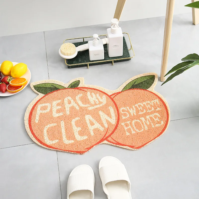 Printed Fruit Lemon Welcome Doormat, Non-Slip Floor Rugs, Front Door Mats, Outdoor Rugs, Entrance, Hallway, Bathroom, Kitchen